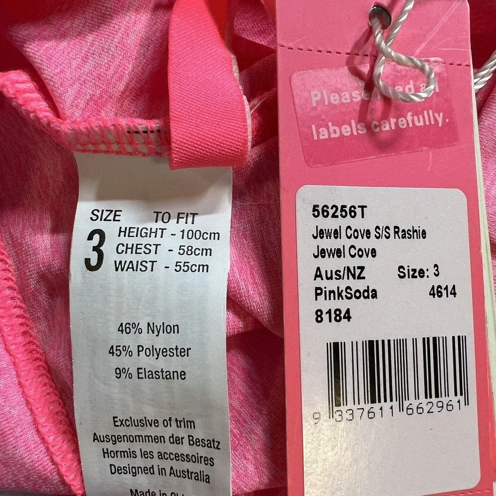 Seafolly‎ Pink Short Sleeve Rash Guard Size 3 New